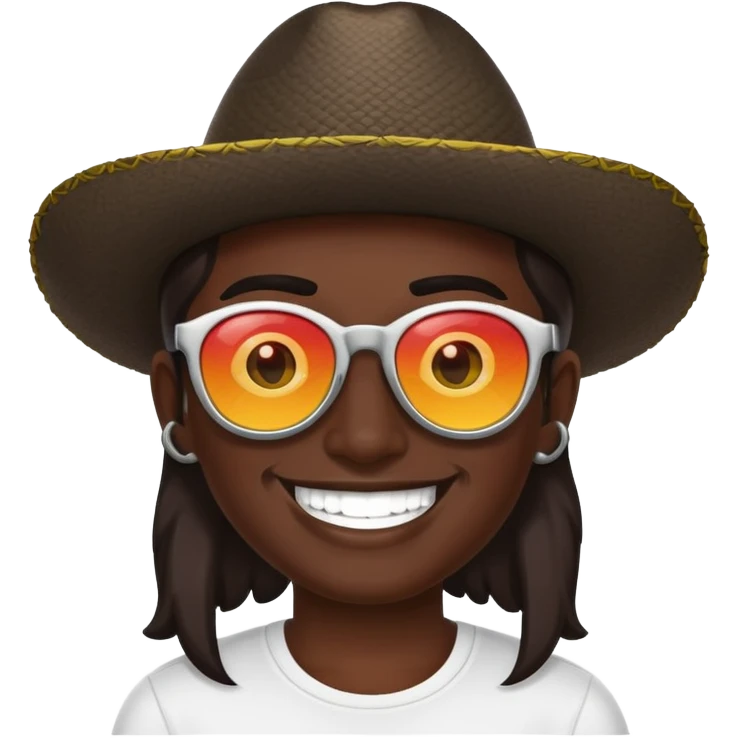 Dark skin Mexican with shades emoji