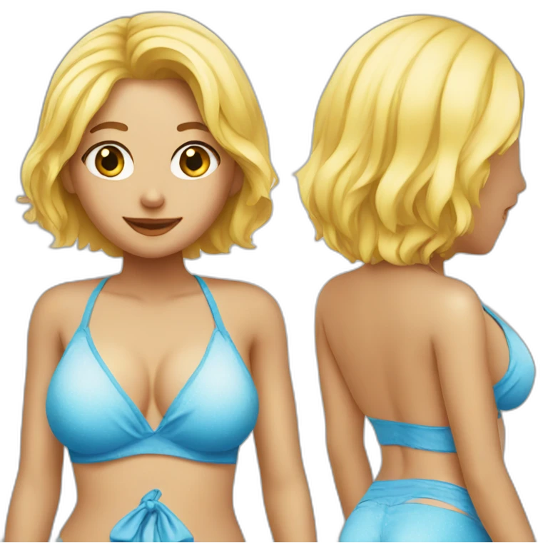 blonde girl in bikini emoji