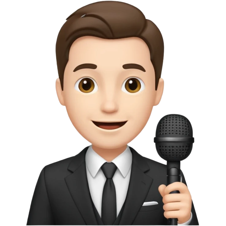 happy man speaks into the microphone emoji