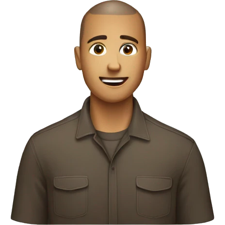 brown buzz cut man on a shirt emoji
