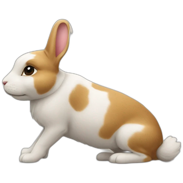 Lapin sur un chien emoji