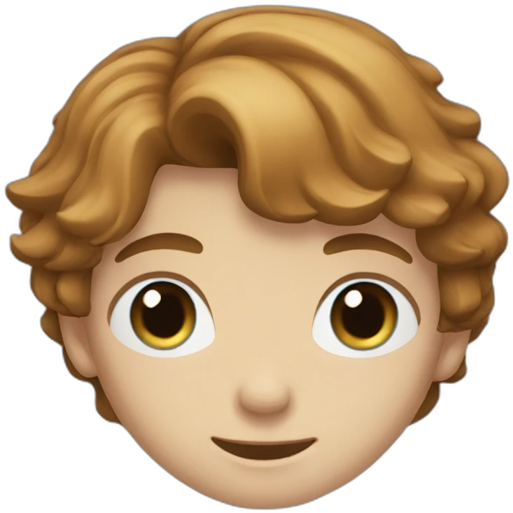 boy with brown long hair with blue eyes emoji