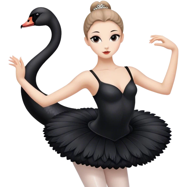 Ballerina in black swan costume  emoji