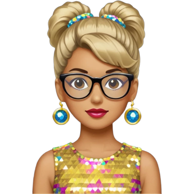 80'S DICO GIRL WITH GLASSES emoji