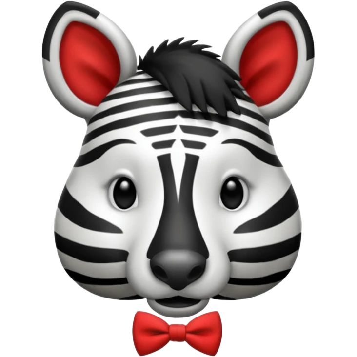 Zebra with a red bow tie emoji