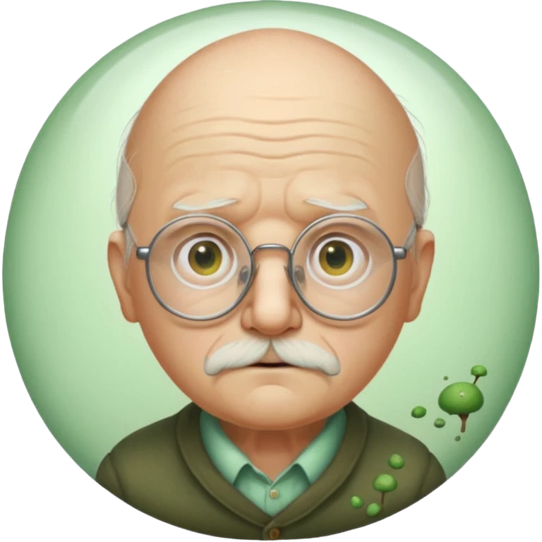 old egg shaped man with balding, glasses, fungus emoji