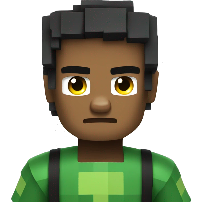 minecraft boy in green clothes, he is angry emoji