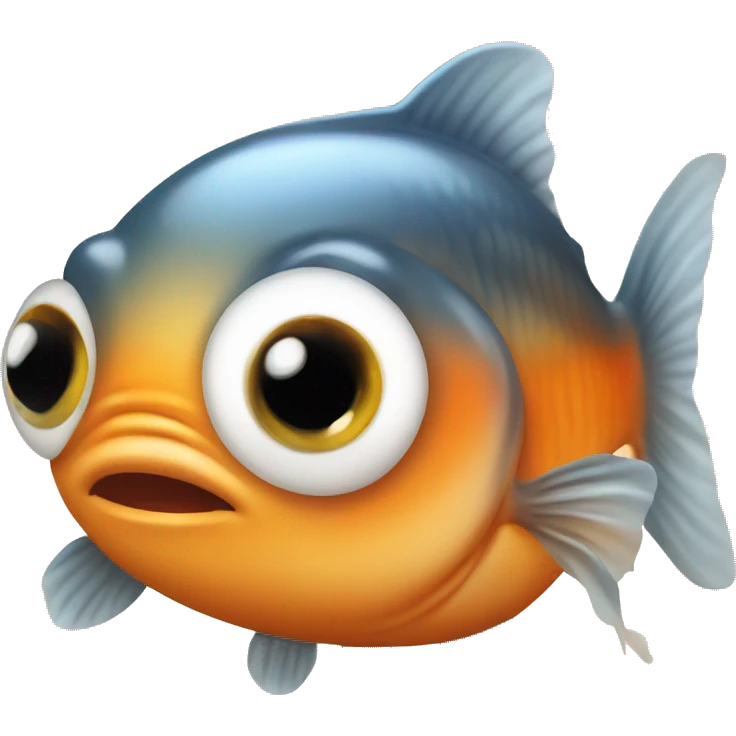 Cute baby gold fish with big eyes  emoji