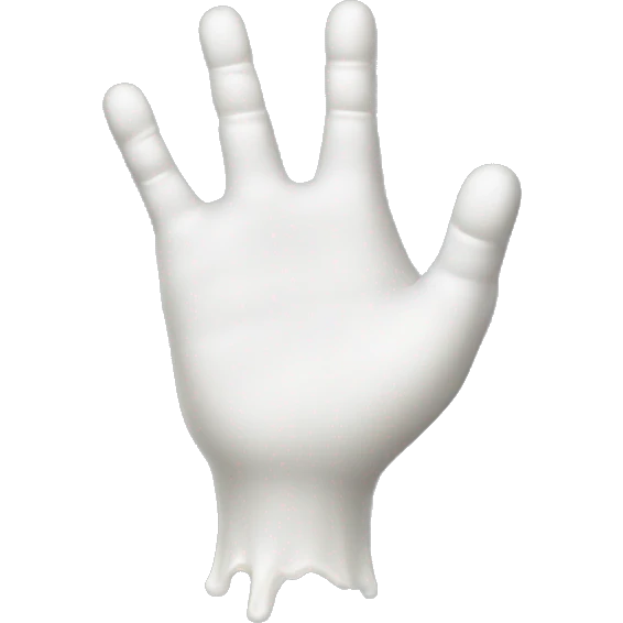 Sticky white glue hand emoji