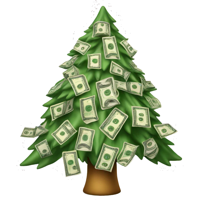 Christmas tree with cash  emoji
