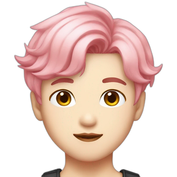 Jimin from BTS with pink hair emoji