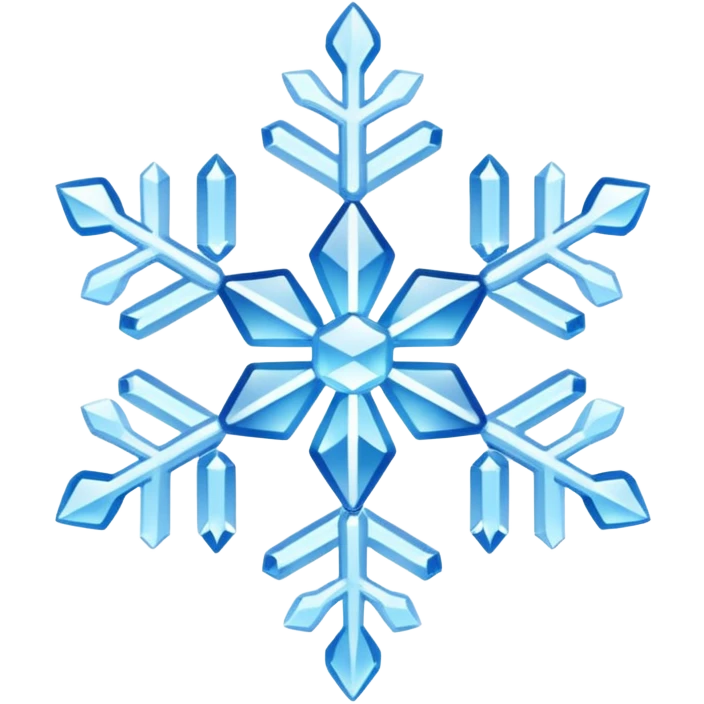 snowflake, symmetrical, icy blue emoji