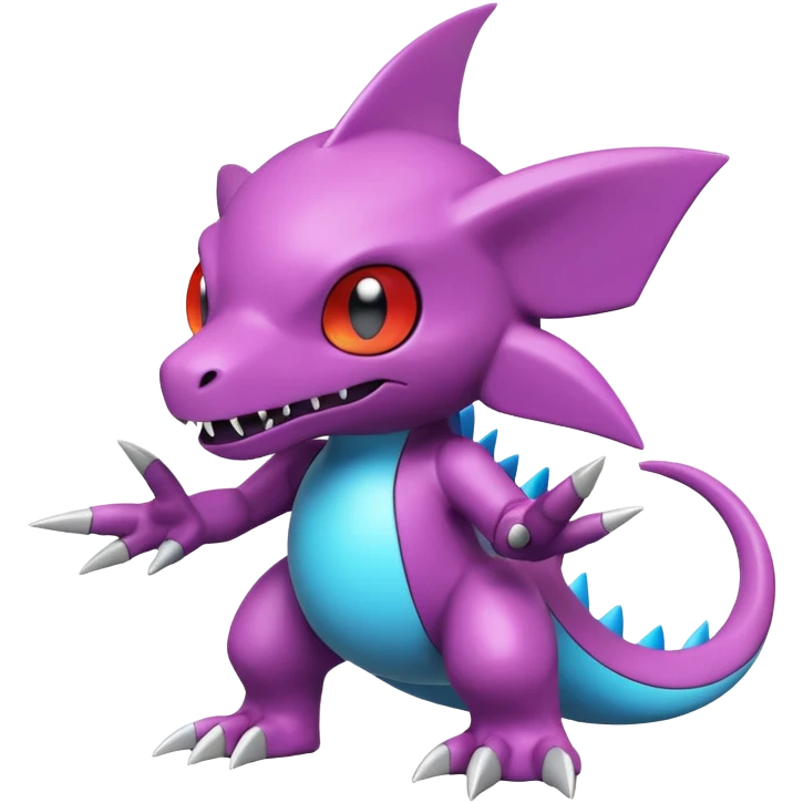 A 3D CGI model of a randomly-colored cool badass cute Fakémon-Pokémon-Digimon-Spectrobe-creature (full body) emoji