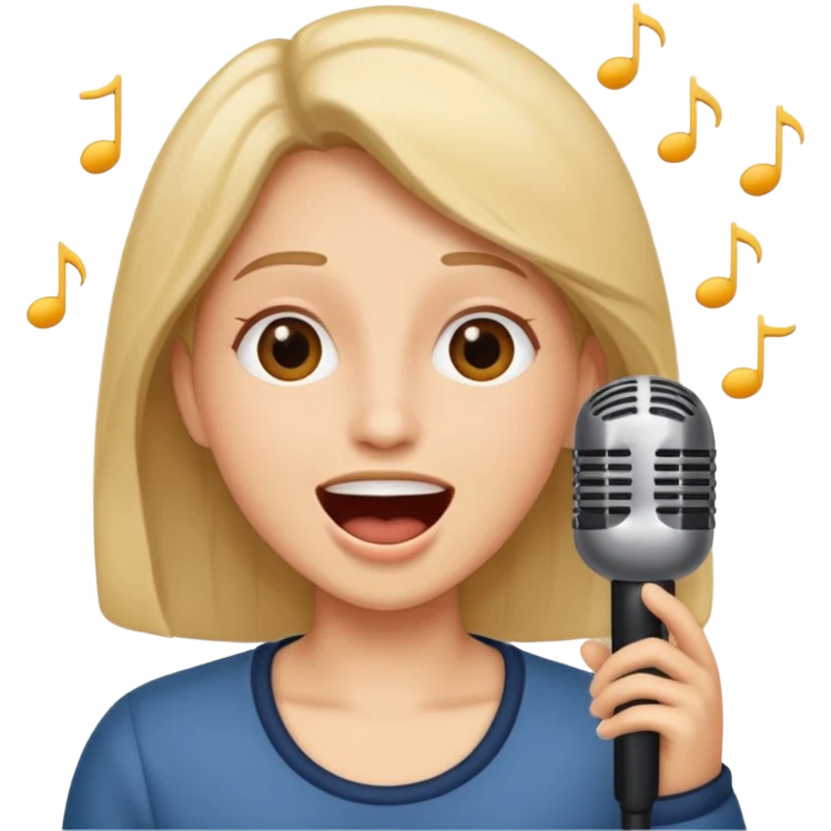 Singing  emoji