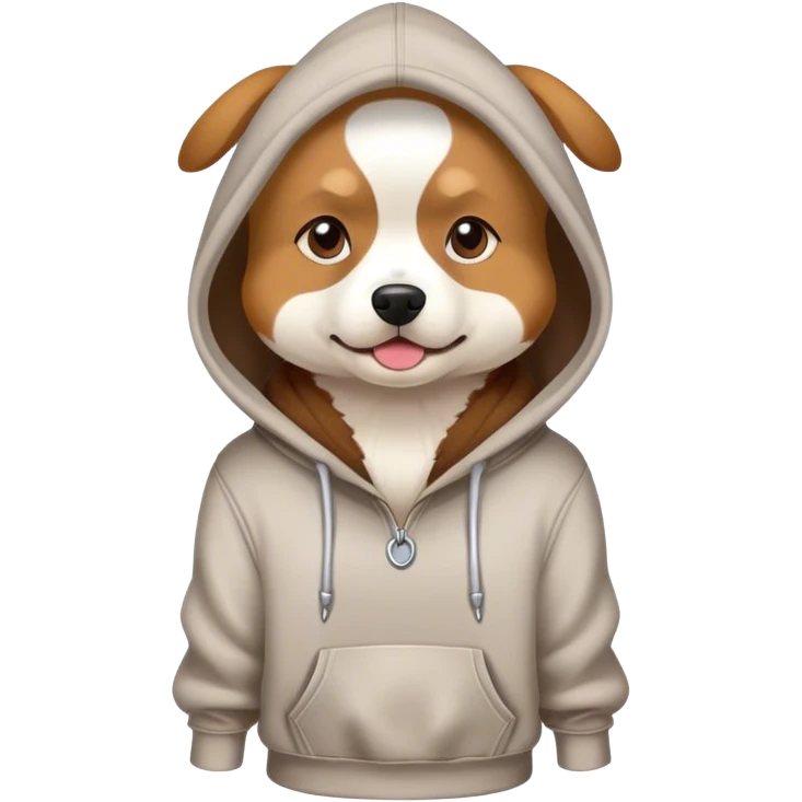 Dog wearing hoodie emoji