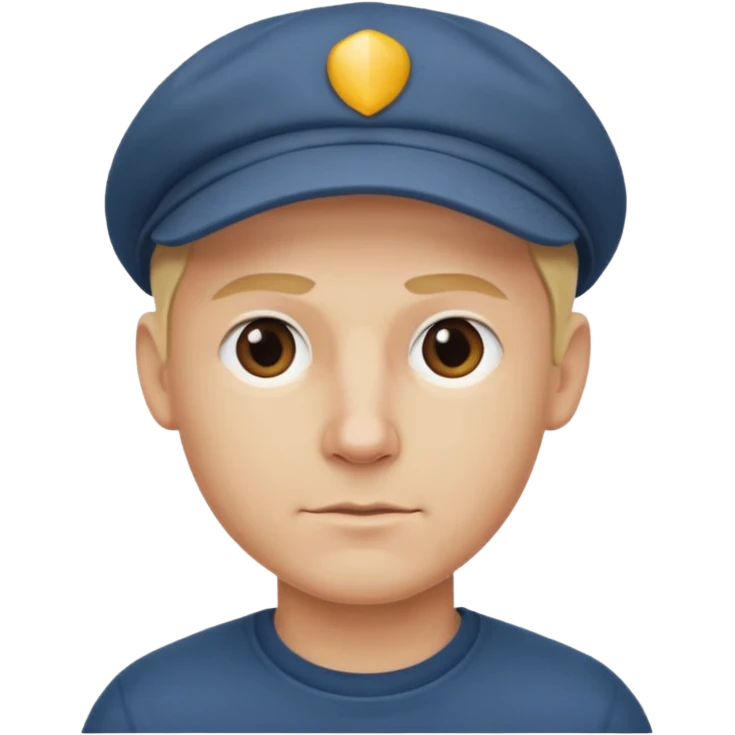 Homme fort blond chauve casquette emoji