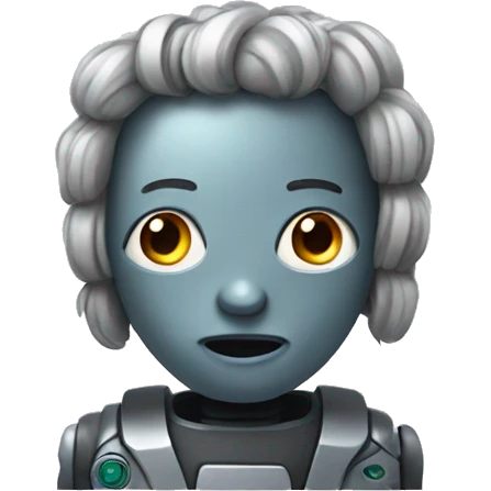 Robot with hair emoji