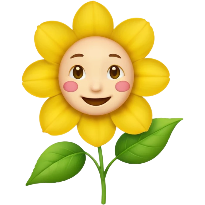 Normal emoji biting a flower emoji