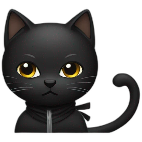 black ninja cat emoji