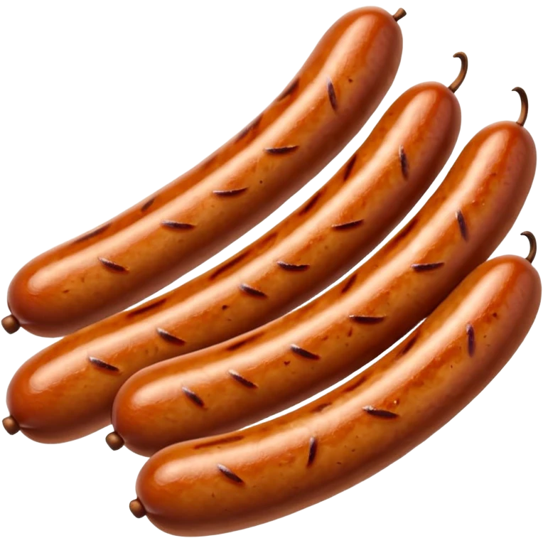 Single grilled sausage on a plain white background emoji