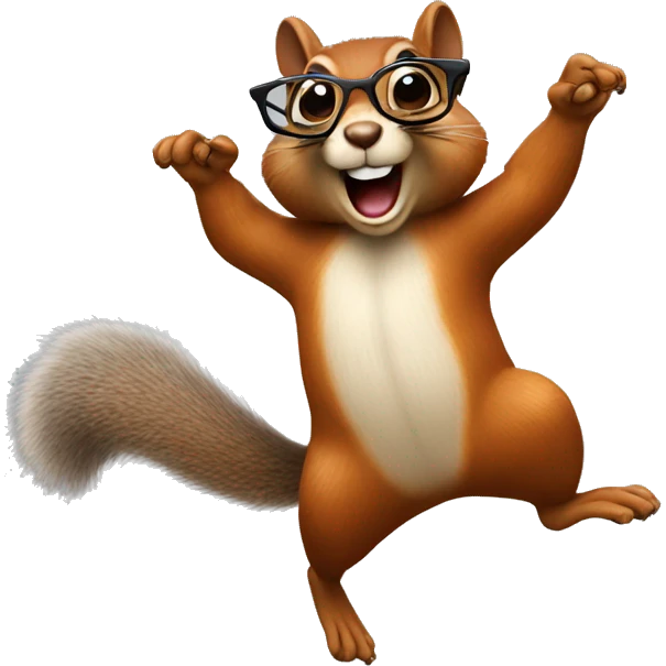 Squirrel dancing with glasses  emoji