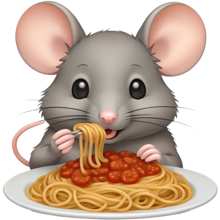 mouse eating spaghetti emoji