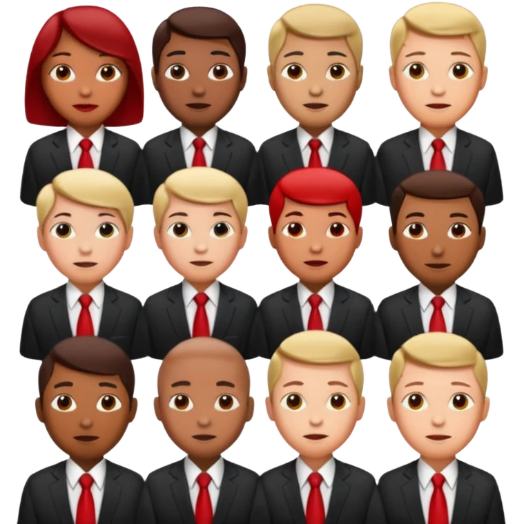 people with red tie emoji