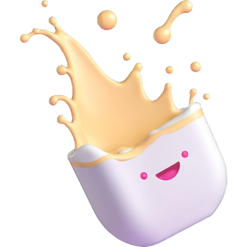 3D emoji of a milk splash emoji