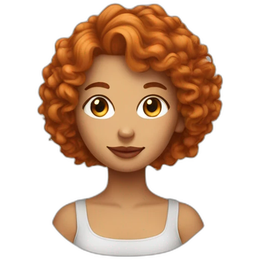Femme aux cheveux bouclés avec un chat roux emoji