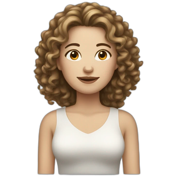 white woman with curly long dark hair emoji
