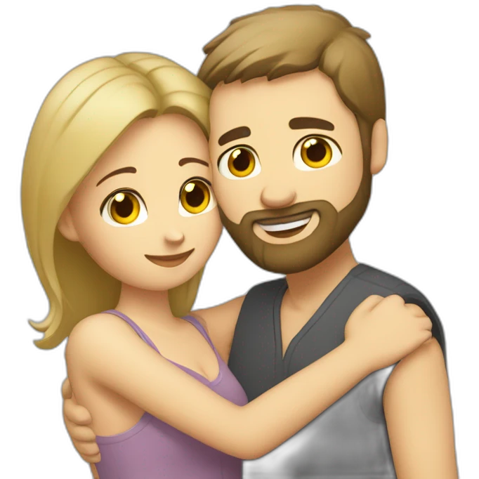 bearded-caucasian-man-hugs-asian-woman emoji