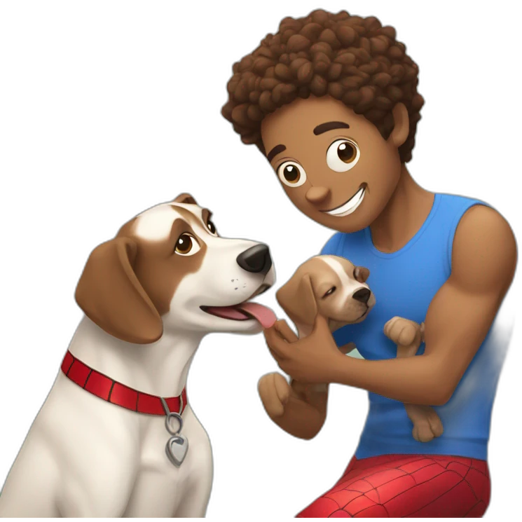 spiderman loves dogs emoji