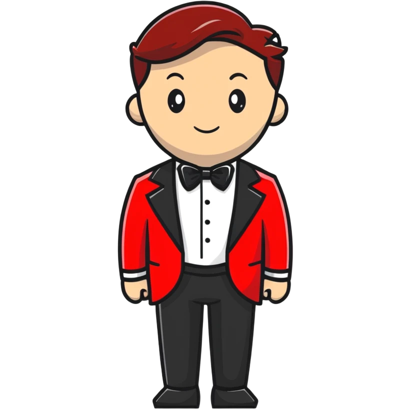 red and white formal tuxedo suit emoji