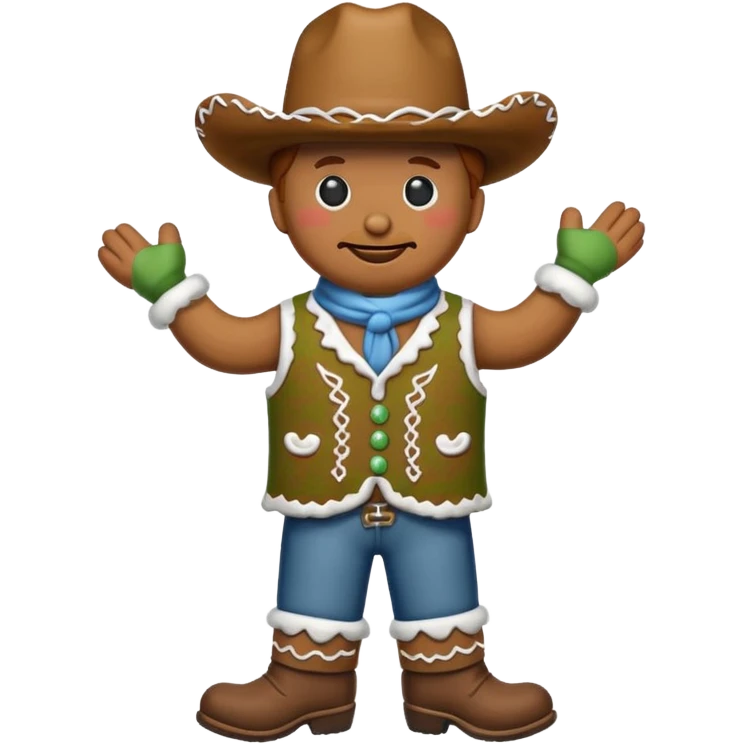 cowboy gingerbread emoji