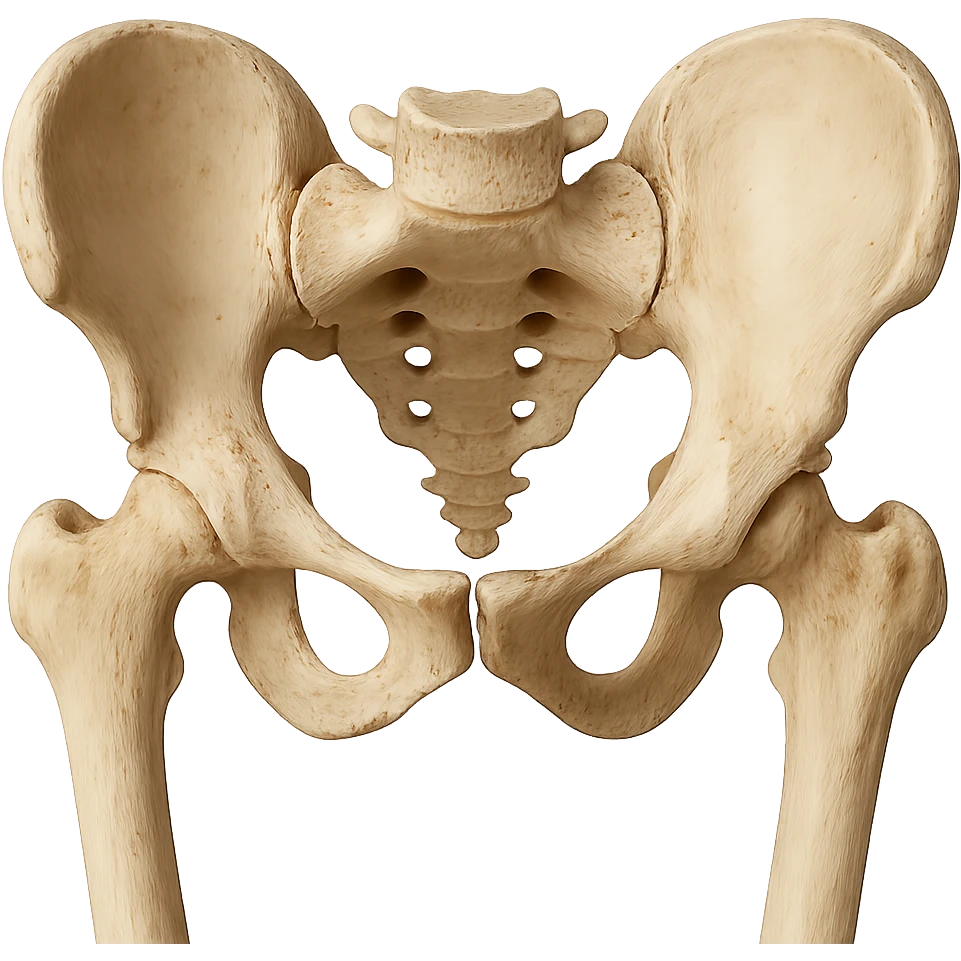 realistic isolated human pelvic bones on white background with anatomical details emoji