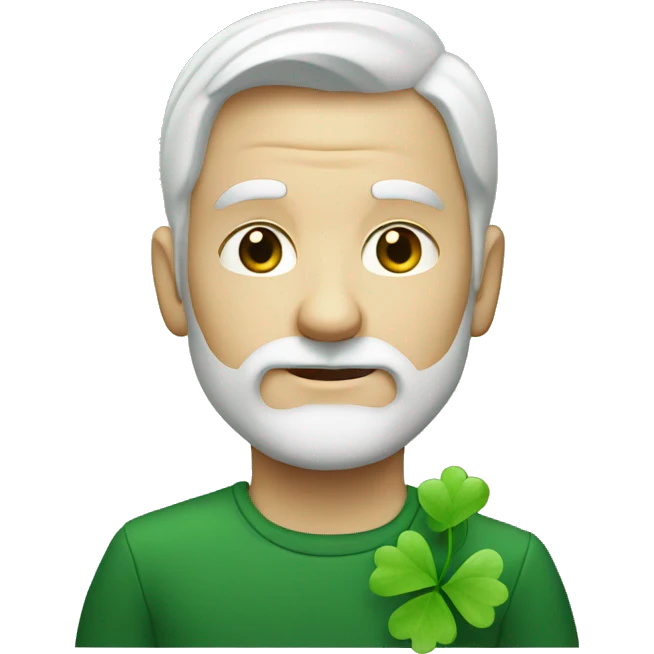 white man with clover emoji