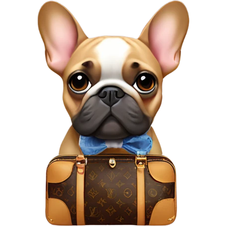 French bulldog with Louis Vuitton  emoji