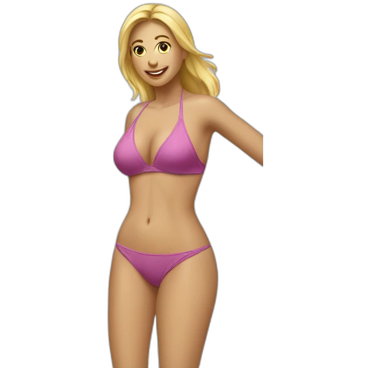 soft-fit Caucasian woman bikini (beach body) bed emoji