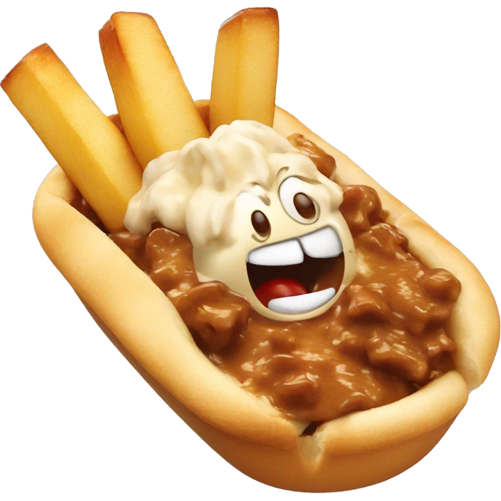 Poutine qui mange une poutine  emoji