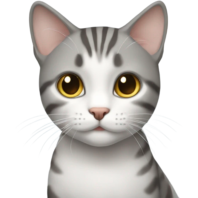 grey and white tabby cat shorthair  emoji