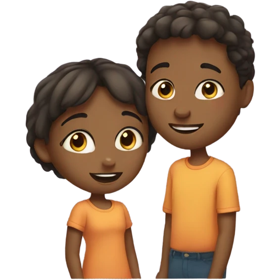 Sister and brother sharing a moment emoji