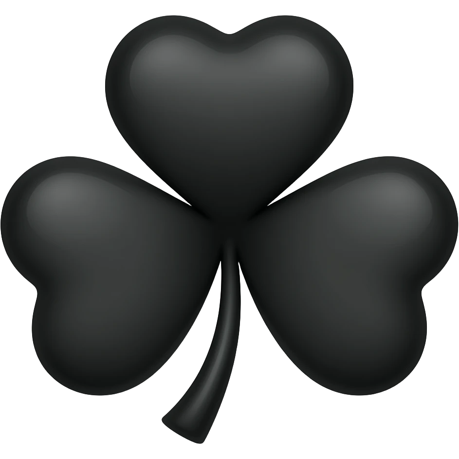 Trébol negro de 5 hojas emoji
