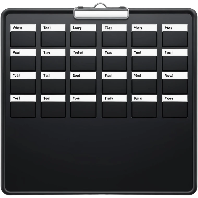 A sleek black kanban board emoji