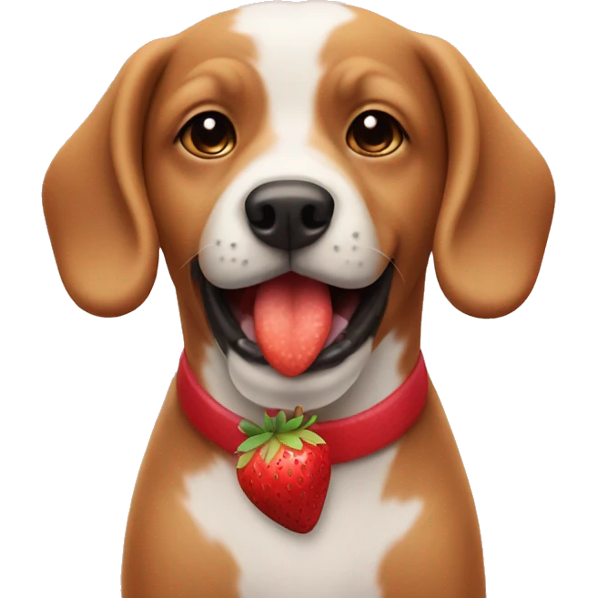 Heart strawberry dog emoji