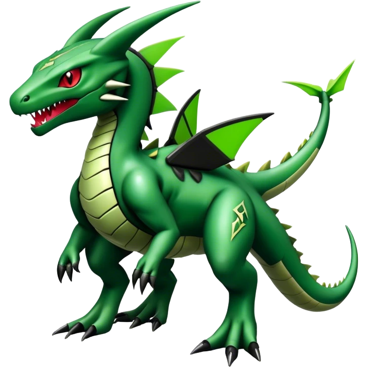  Cool Edgy Shiny Futuristic Ethereal Legendary Rayquaza-Digimon-Tyranitar-Flygon-hybrid full body emoji