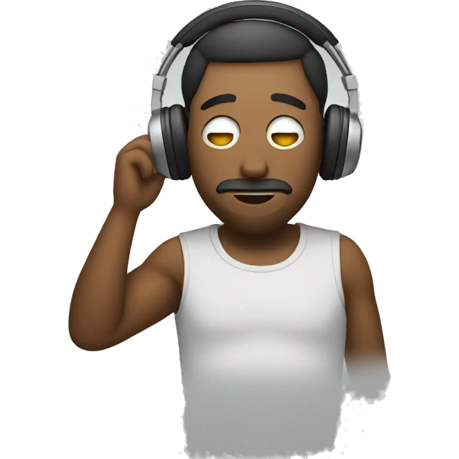 Drunk man listening to music emoji