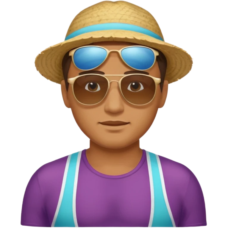 man with sunglasses and beachwear emoji