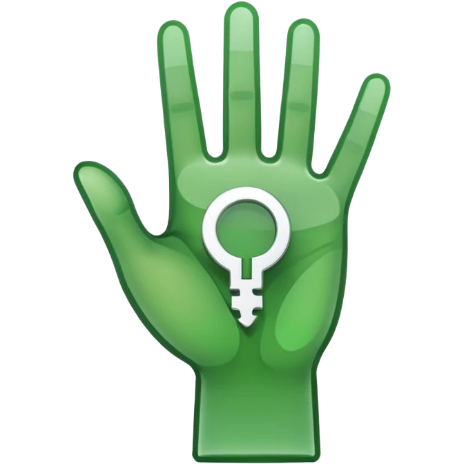 minimalistic green hand icon semi-transparent, key icon emoji