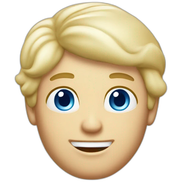Blond man blue eyes Italian icecream vanilla strawberry emoji