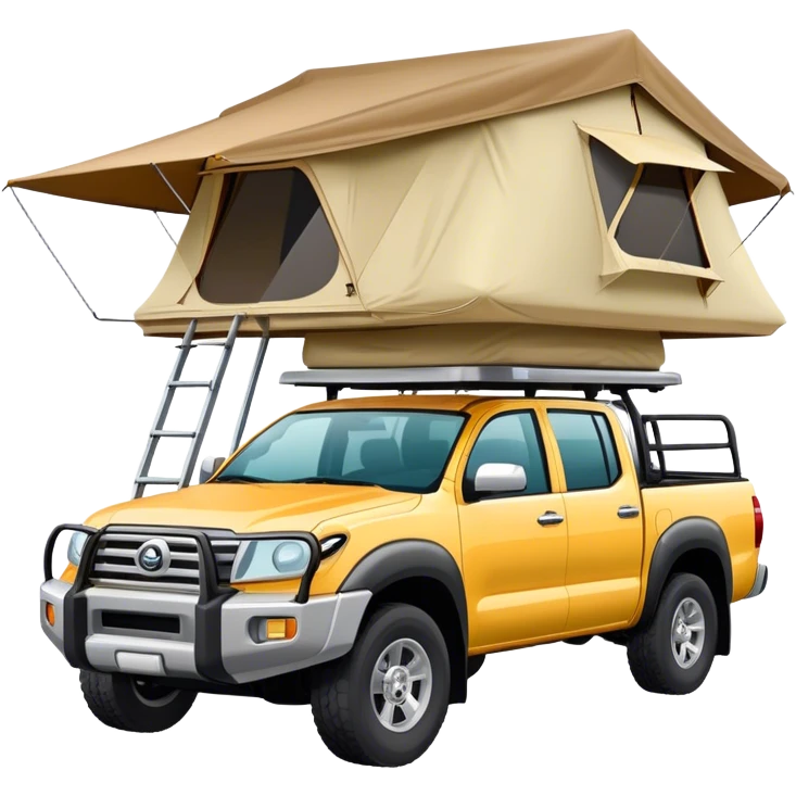 A pickup truck with a roof tent on top emoji